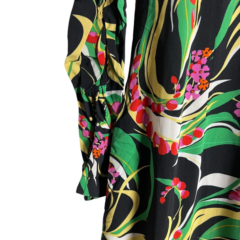 La DoubleJ Tinder Multicolor Floral Print Long Sleeve Midi Dress Size - Picture 11 of 16